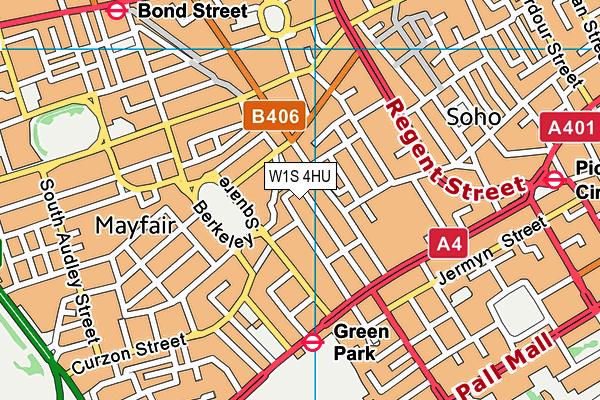 W1S 4HU map - OS VectorMap District (Ordnance Survey)