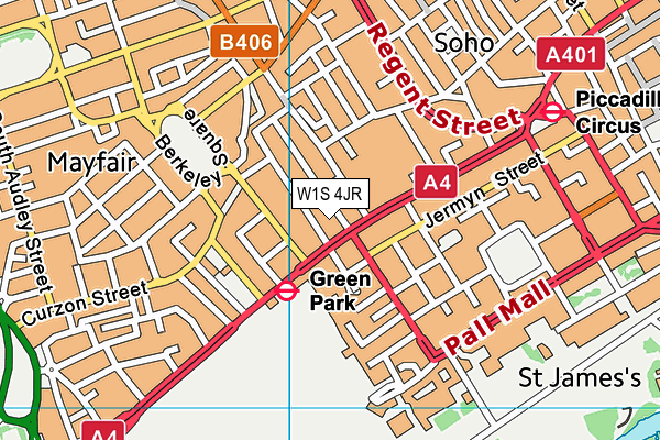 W1S 4JR map - OS VectorMap District (Ordnance Survey)