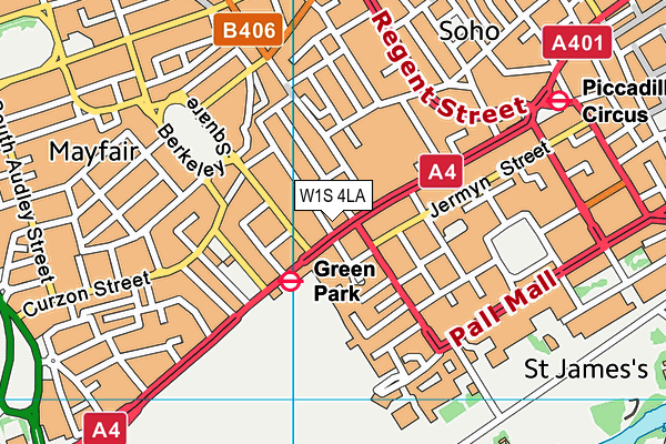W1S 4LA map - OS VectorMap District (Ordnance Survey)