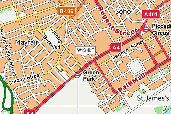 W1S 4LF map - OS VectorMap District (Ordnance Survey)