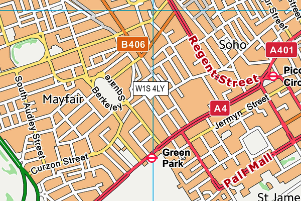 W1S 4LY map - OS VectorMap District (Ordnance Survey)