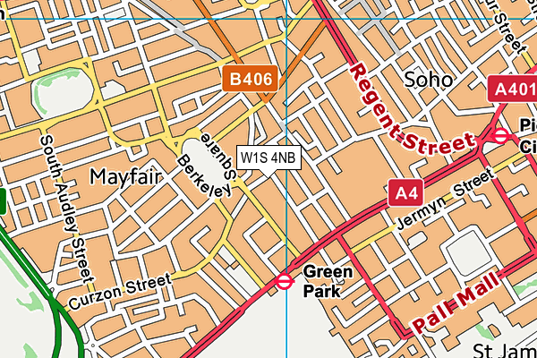 W1S 4NB map - OS VectorMap District (Ordnance Survey)