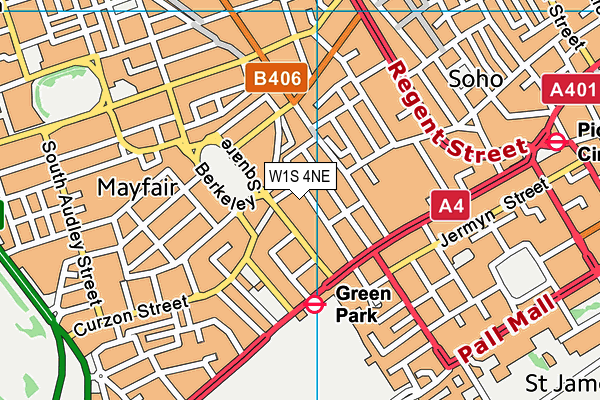 W1S 4NE map - OS VectorMap District (Ordnance Survey)