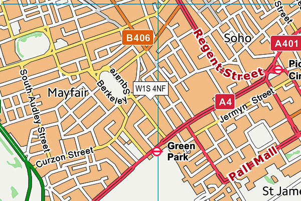 W1S 4NF map - OS VectorMap District (Ordnance Survey)