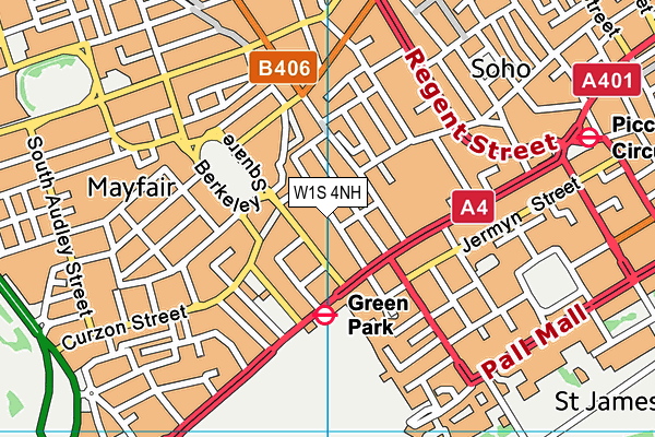 W1S 4NH map - OS VectorMap District (Ordnance Survey)