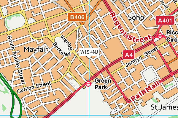 W1S 4NJ map - OS VectorMap District (Ordnance Survey)