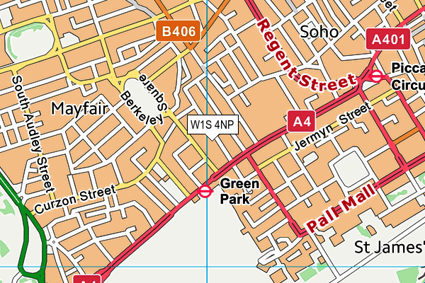 W1S 4NP map - OS VectorMap District (Ordnance Survey)