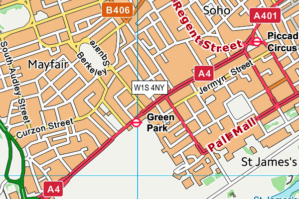 W1S 4NY map - OS VectorMap District (Ordnance Survey)