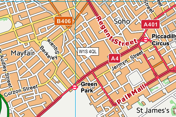 W1S 4QL map - OS VectorMap District (Ordnance Survey)