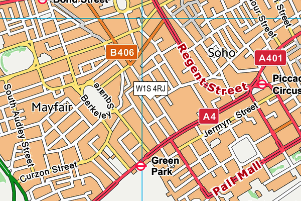 W1S 4RJ map - OS VectorMap District (Ordnance Survey)