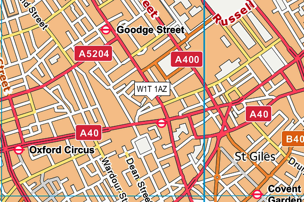 W1T 1AZ map - OS VectorMap District (Ordnance Survey)