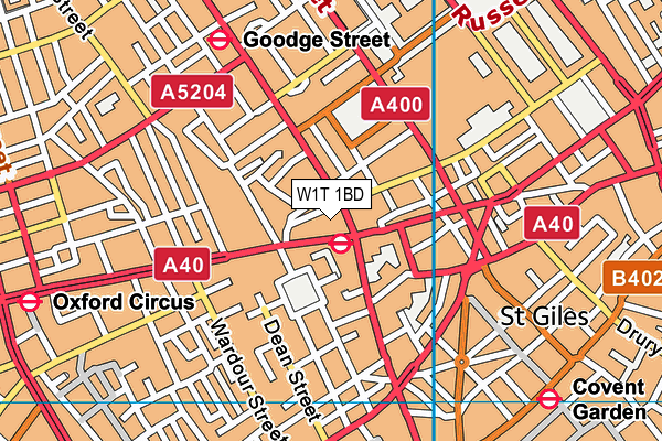 W1T 1BD map - OS VectorMap District (Ordnance Survey)