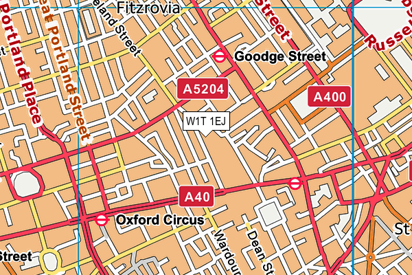 W1T 1EJ map - OS VectorMap District (Ordnance Survey)