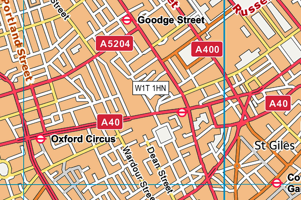 W1T 1HN map - OS VectorMap District (Ordnance Survey)