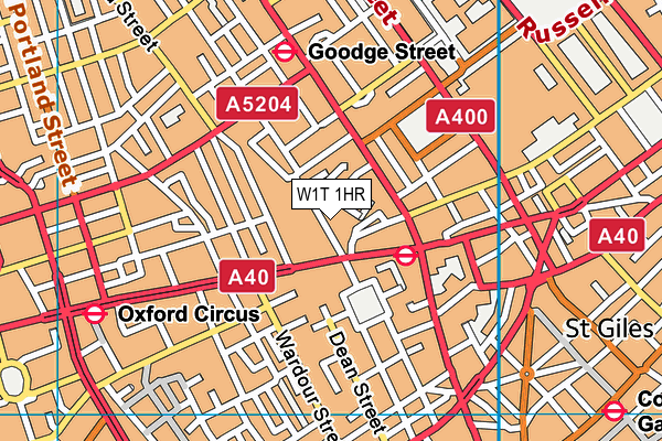 W1T 1HR map - OS VectorMap District (Ordnance Survey)