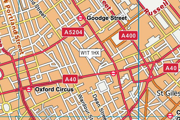 W1T 1HX map - OS VectorMap District (Ordnance Survey)
