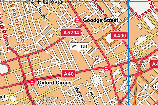 W1T 1JH map - OS VectorMap District (Ordnance Survey)