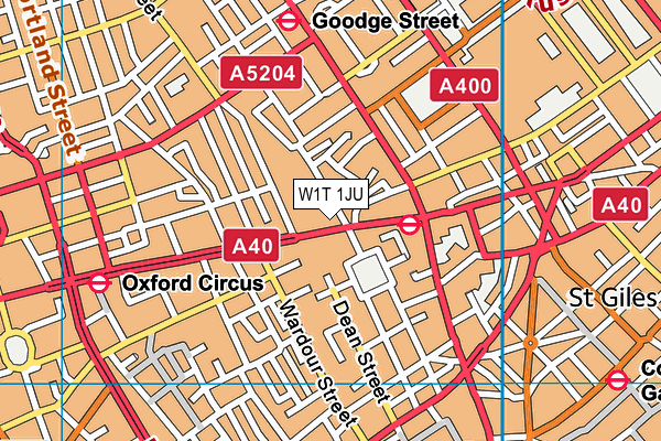 W1T 1JU map - OS VectorMap District (Ordnance Survey)