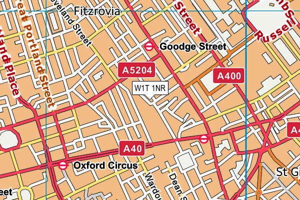 W1T 1NR map - OS VectorMap District (Ordnance Survey)