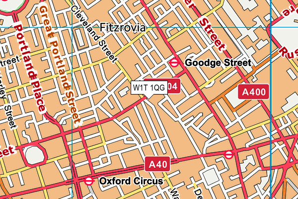 W1T 1QG map - OS VectorMap District (Ordnance Survey)