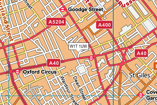 W1T 1UW map - OS VectorMap District (Ordnance Survey)