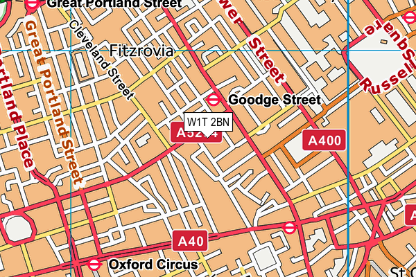 W1T 2BN map - OS VectorMap District (Ordnance Survey)