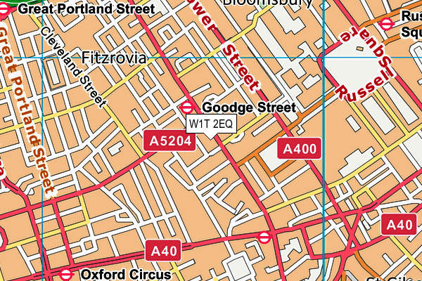 W1T 2EQ map - OS VectorMap District (Ordnance Survey)