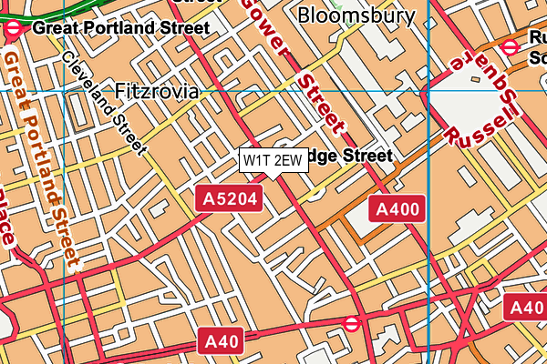 W1T 2EW map - OS VectorMap District (Ordnance Survey)