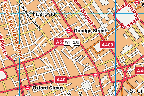 W1T 2JU map - OS VectorMap District (Ordnance Survey)