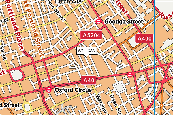 W1T 3AN map - OS VectorMap District (Ordnance Survey)