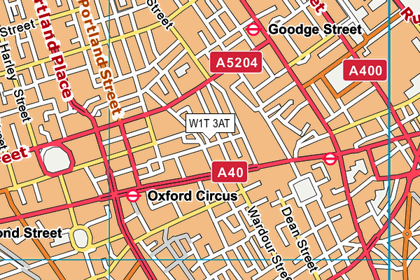 W1T 3AT map - OS VectorMap District (Ordnance Survey)