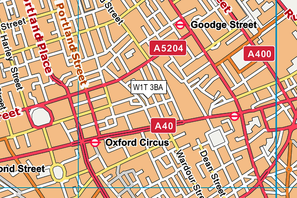 W1T 3BA map - OS VectorMap District (Ordnance Survey)
