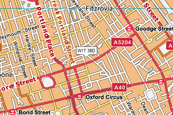 W1T 3BD map - OS VectorMap District (Ordnance Survey)