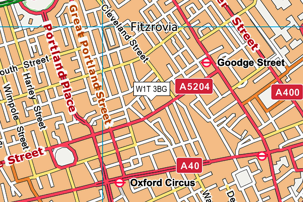 W1T 3BG map - OS VectorMap District (Ordnance Survey)