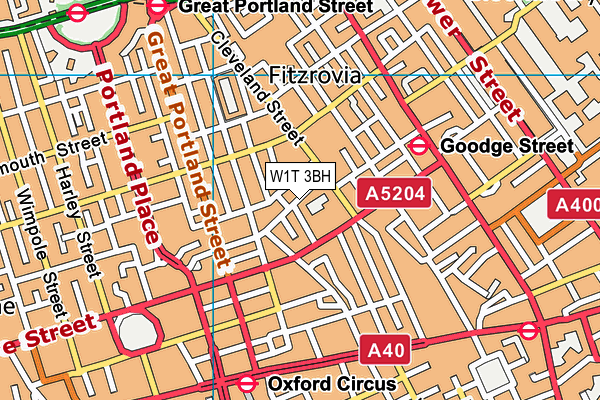 W1T 3BH map - OS VectorMap District (Ordnance Survey)