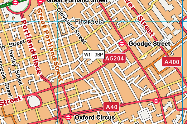 W1T 3BP map - OS VectorMap District (Ordnance Survey)