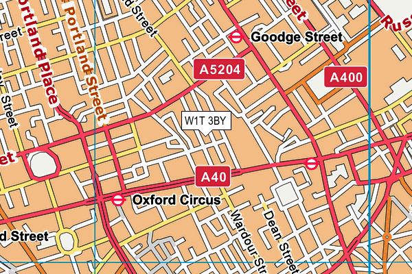 W1T 3BY map - OS VectorMap District (Ordnance Survey)