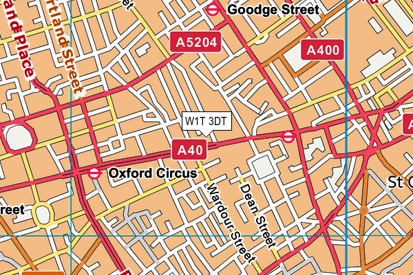 W1T 3DT map - OS VectorMap District (Ordnance Survey)