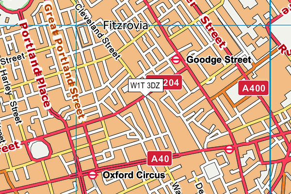 W1T 3DZ map - OS VectorMap District (Ordnance Survey)