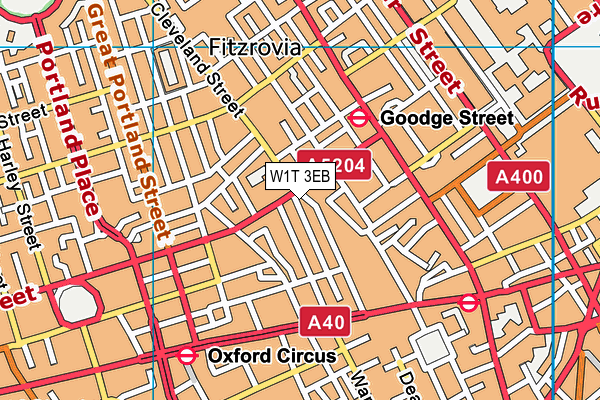 W1T 3EB map - OS VectorMap District (Ordnance Survey)