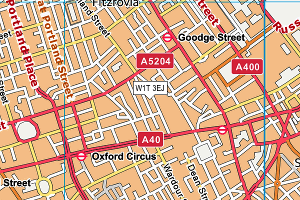 W1T 3EJ map - OS VectorMap District (Ordnance Survey)