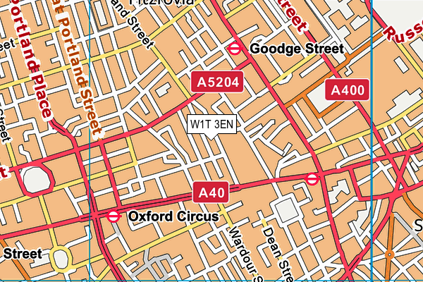 W1T 3EN map - OS VectorMap District (Ordnance Survey)