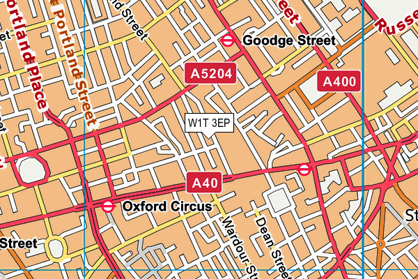 W1T 3EP map - OS VectorMap District (Ordnance Survey)