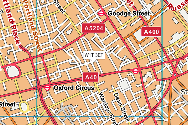 W1T 3ET map - OS VectorMap District (Ordnance Survey)