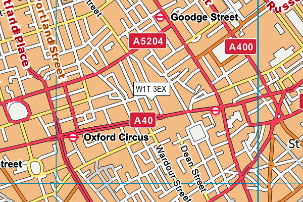 W1T 3EX map - OS VectorMap District (Ordnance Survey)