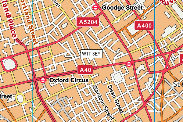 W1T 3EY map - OS VectorMap District (Ordnance Survey)