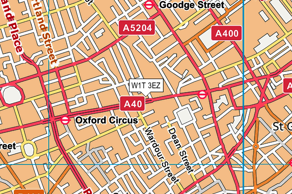 W1T 3EZ map - OS VectorMap District (Ordnance Survey)