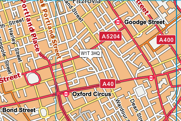 W1T 3HQ map - OS VectorMap District (Ordnance Survey)