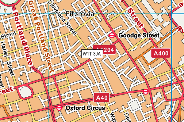 W1T 3JA map - OS VectorMap District (Ordnance Survey)