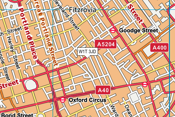 W1T 3JD map - OS VectorMap District (Ordnance Survey)